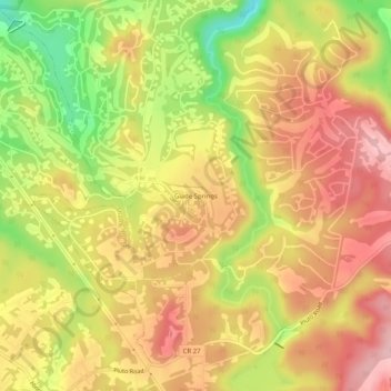 Carte topographique Glade Springs, altitude, relief