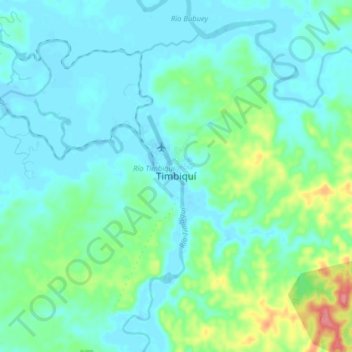 Carte topographique Timbiquí, altitude, relief