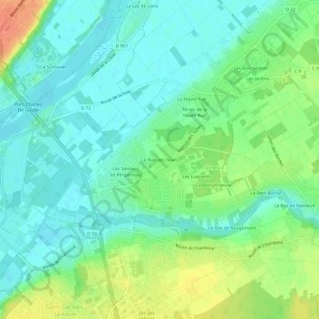 Carte topographique La Rue des Noels, altitude, relief