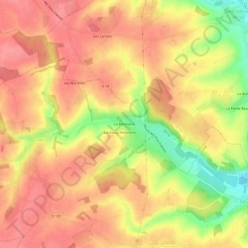 Carte topographique La Peinnière, altitude, relief
