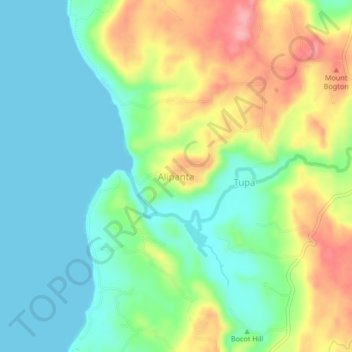 Carte topographique Alipanta, altitude, relief