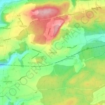 Carte topographique Juchlishaus, altitude, relief