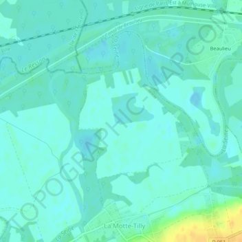 Carte topographique Les Prés Canions, altitude, relief