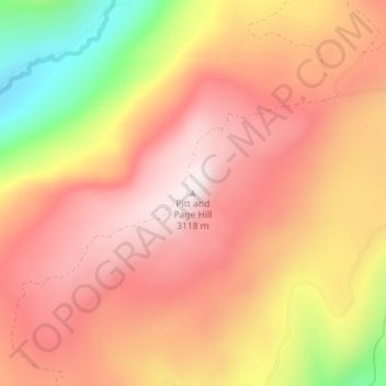 Carte topographique Pitt and Page Hill, altitude, relief