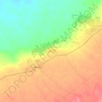 Carte topographique Azekour, altitude, relief