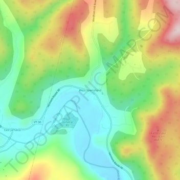 Carte topographique West Townshend, altitude, relief