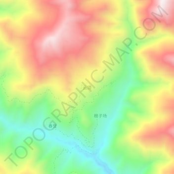 Carte topographique 云顶, altitude, relief