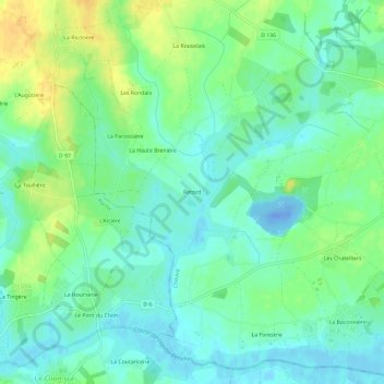 Carte topographique Retord, altitude, relief