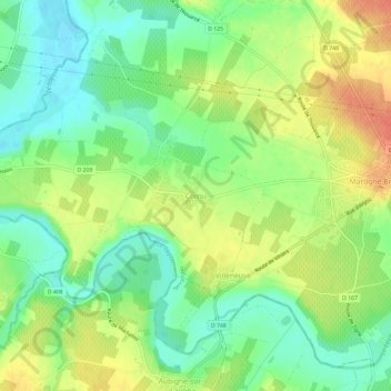 Carte topographique Cornu, altitude, relief