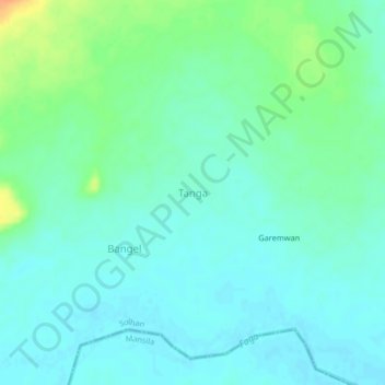 Carte topographique Tanga, altitude, relief