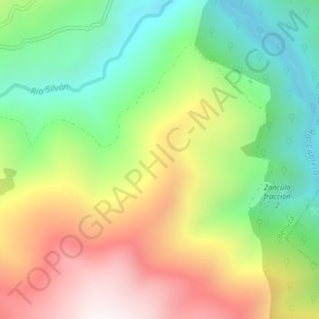 Carte topographique El Cabecín, altitude, relief