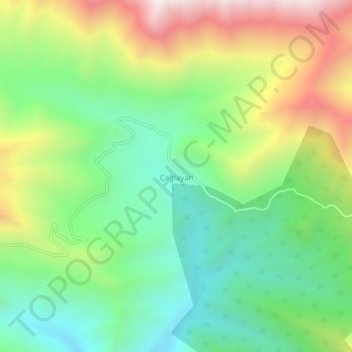 Carte topographique Çağlayan, altitude, relief