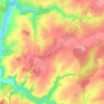 Carte topographique Botz-en-Mauges, altitude, relief