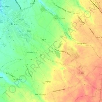 Carte topographique Presa, altitude, relief
