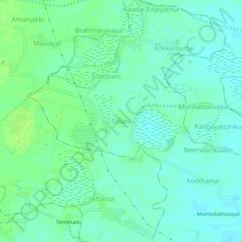 Carte topographique Solani, altitude, relief