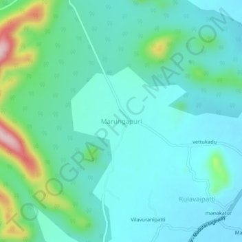 Carte topographique Marungapuri, altitude, relief