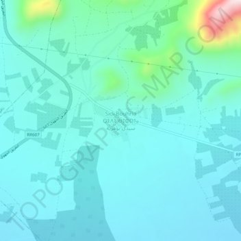 Carte topographique Sidi Bouhria, altitude, relief