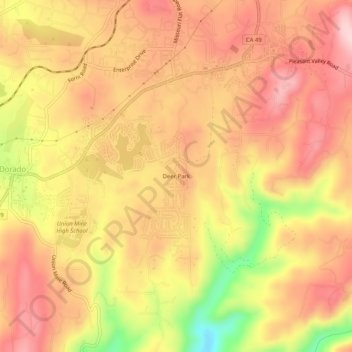 Carte topographique Deer Park, altitude, relief