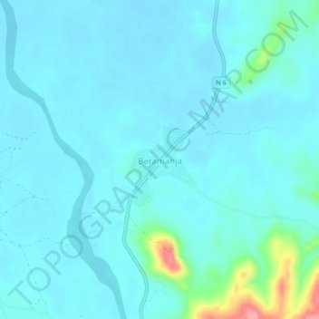 Carte topographique Beramanja, altitude, relief