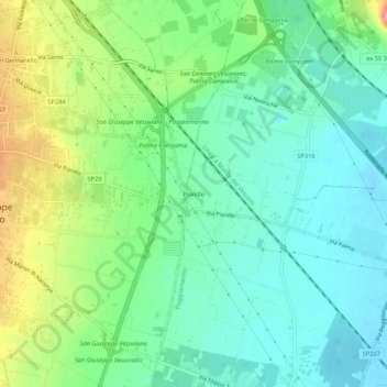 Carte topographique Pianillo, altitude, relief