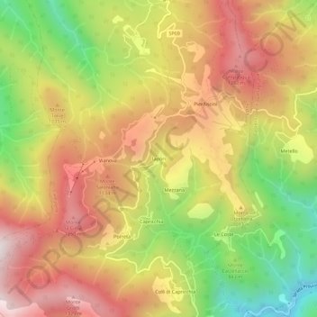 Carte topographique Iapori, altitude, relief