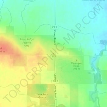 Carte topographique 395, altitude, relief