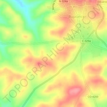 Carte topographique Cerro de la Virgen, altitude, relief