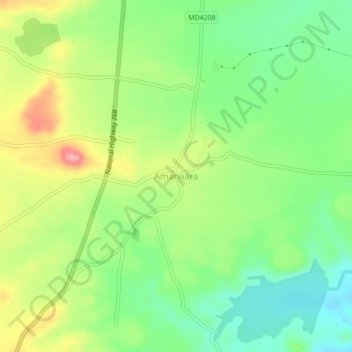 Carte topographique Amarwara, altitude, relief