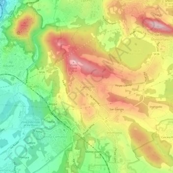 Carte topographique Capiago, altitude, relief