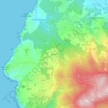 Carte topographique Ulgueira, altitude, relief