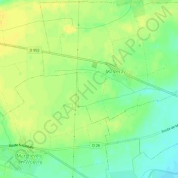 Carte topographique Les Bonbons, altitude, relief