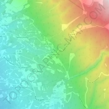 Carte topographique Saint-Estève, altitude, relief