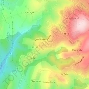 Carte topographique Condelouse, altitude, relief