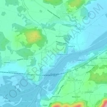 Carte topographique Lassein, altitude, relief