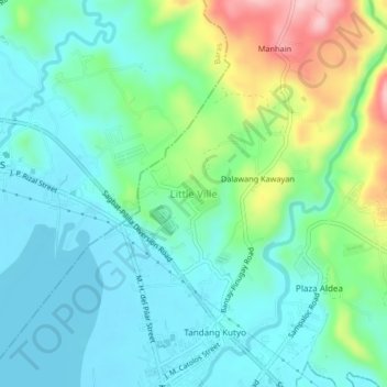 Carte topographique Little Ville, altitude, relief