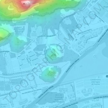 Carte topographique Morro do Cantagalo, altitude, relief