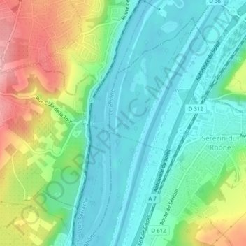 Carte topographique Ferme au Loup, altitude, relief