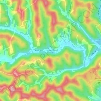 Carte topographique Jollytown, altitude, relief