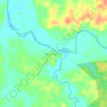 Carte topographique Bajo Calima, altitude, relief