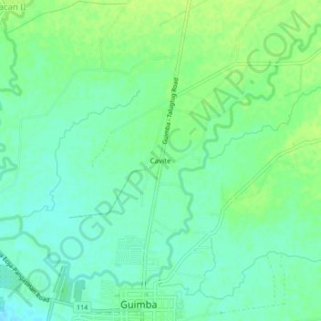 Carte topographique Cavite, altitude, relief