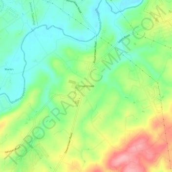 Carte topographique Stoverstown, altitude, relief