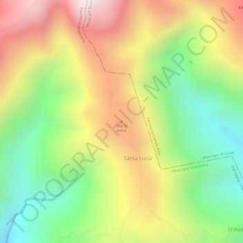 Carte topographique Alto El Junco, altitude, relief