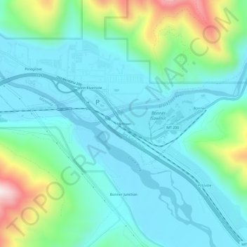 Carte topographique Milltown, altitude, relief