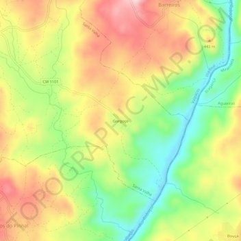 Carte topographique Gorgoço, altitude, relief