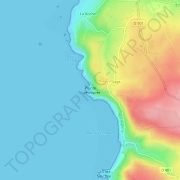 Carte topographique Pointe du Houpret, altitude, relief