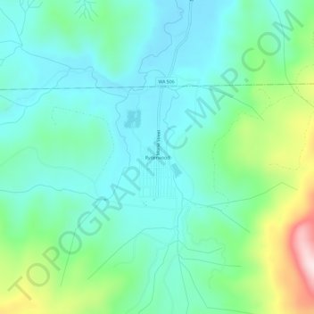 Carte topographique Ryderwood, altitude, relief