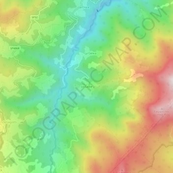 Carte topographique Le Caldie, altitude, relief