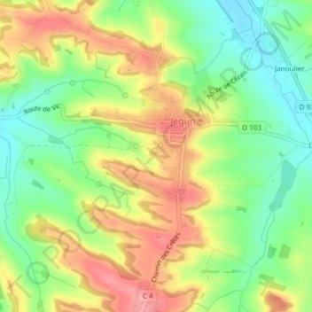 Carte topographique Saint-Martin, altitude, relief