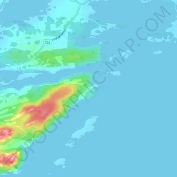 Carte topographique Hestvika, altitude, relief