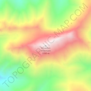 Carte topographique Snowden Mountain, altitude, relief